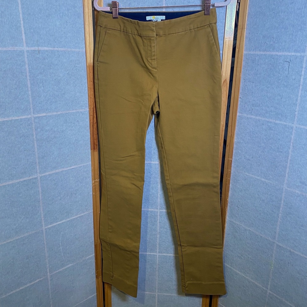 SIZE Boden Richmond 7/8 Trousers Mustard Camel Marigold Pants US 4L Long Stretch